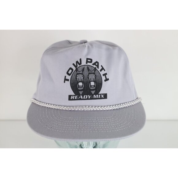 Vintage 90s Streetwear Spell Out Tow Path Ready Mix Concrete Snapback Hat Cap - Picture 1 of 9